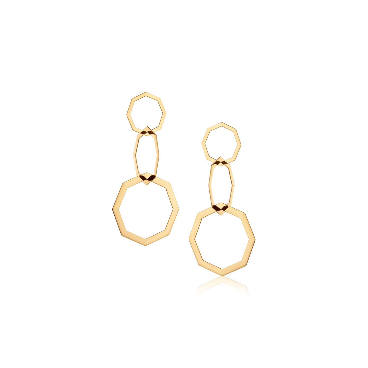 Triple Octagon Drop Earrings