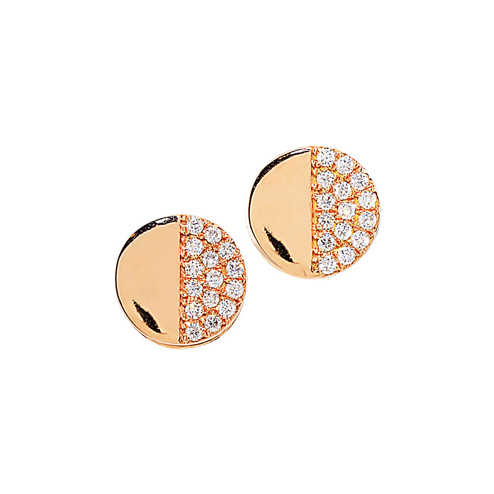 Disc Diamond Earring Studs