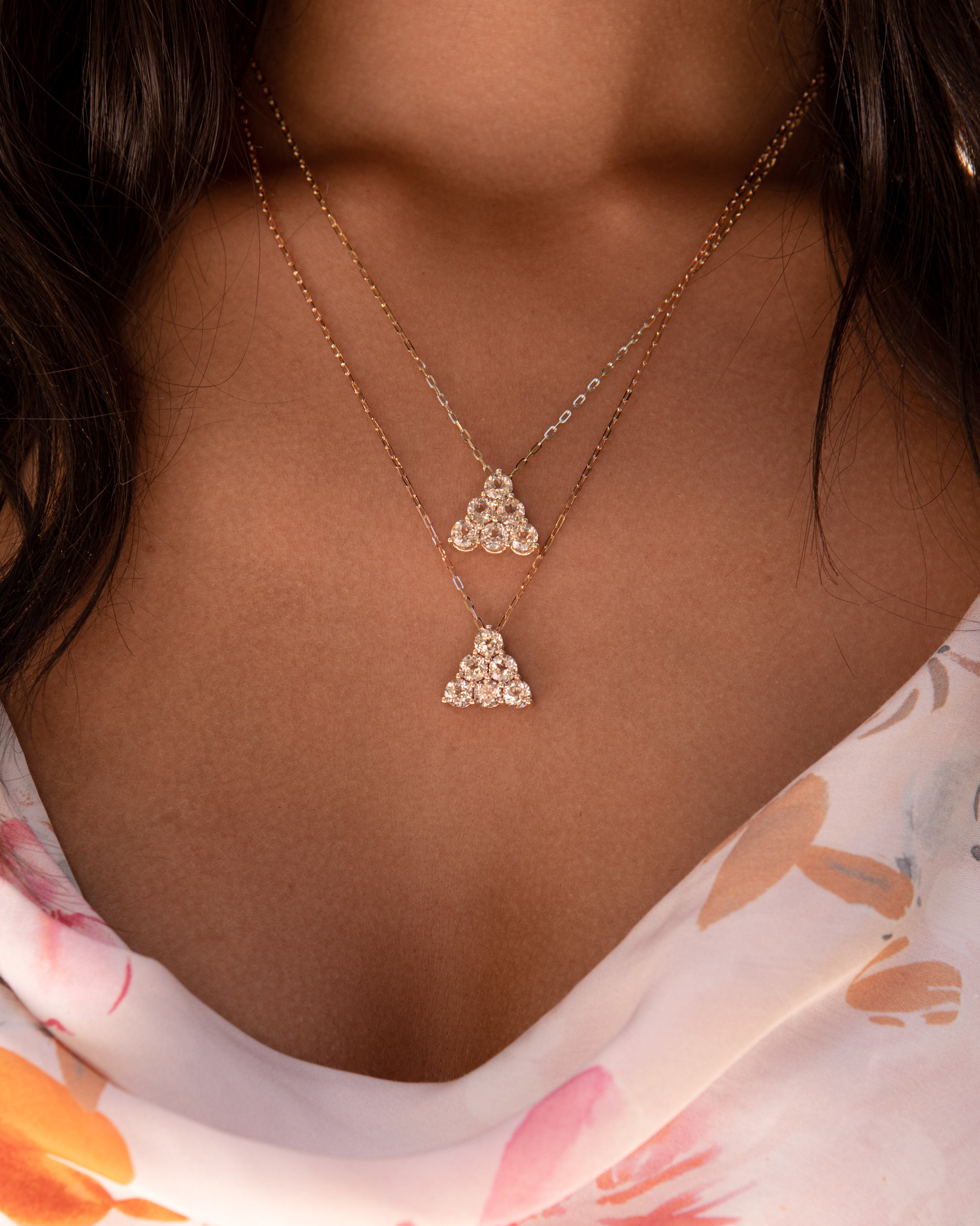 White Morganite Pyramid Pendant