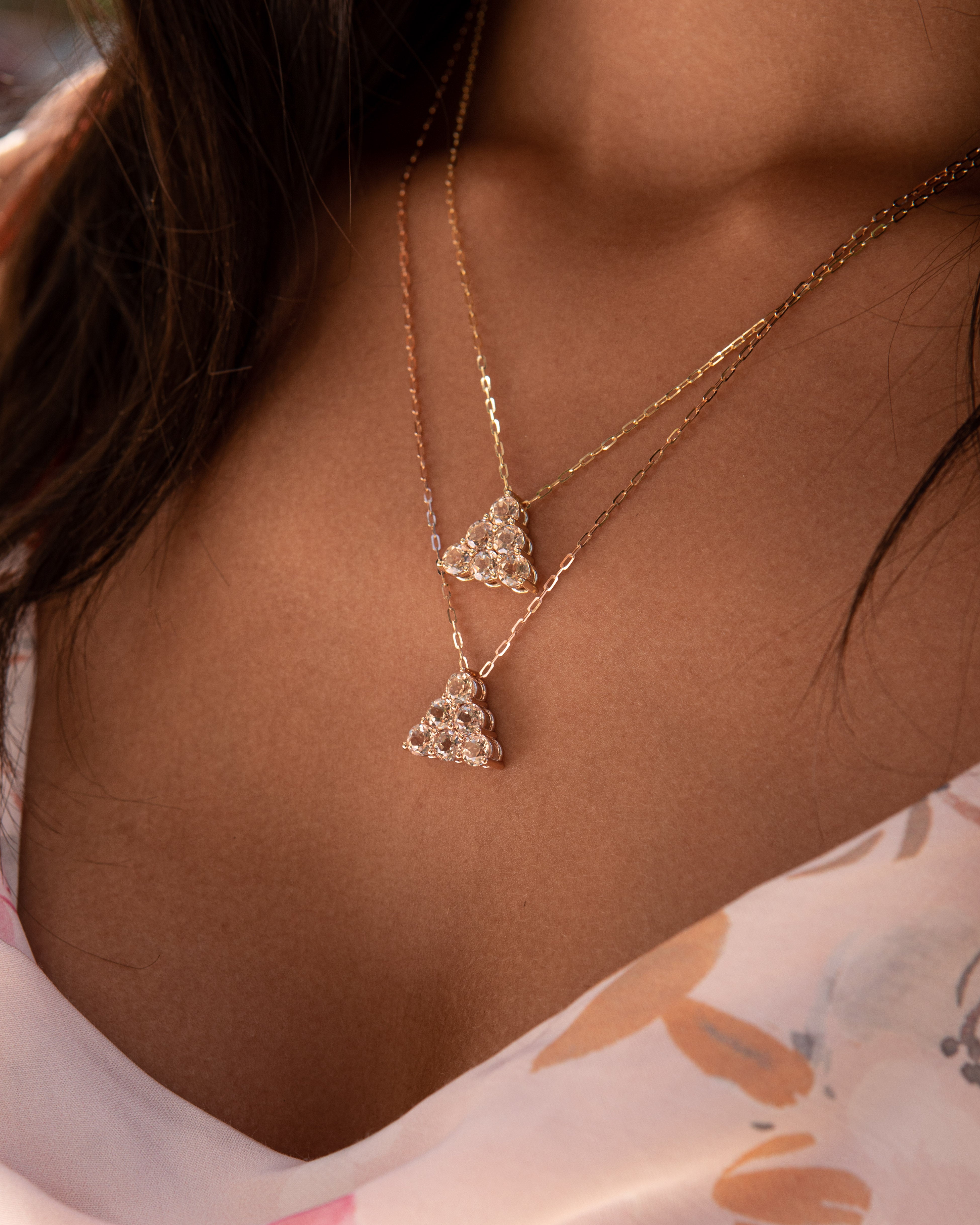 Morganite Pyramid Pendant
