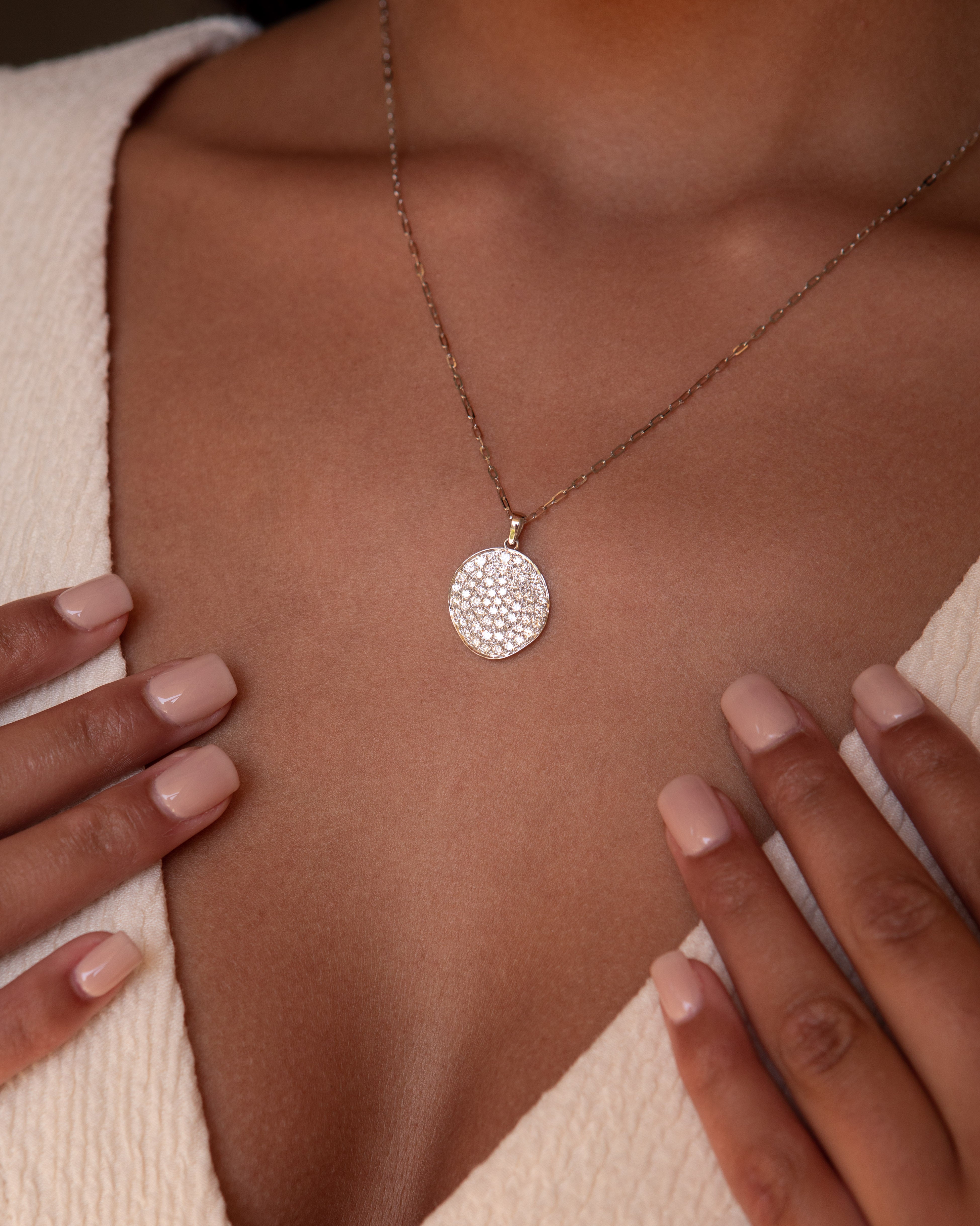 Ora Nicole Diamond Disc Necklace