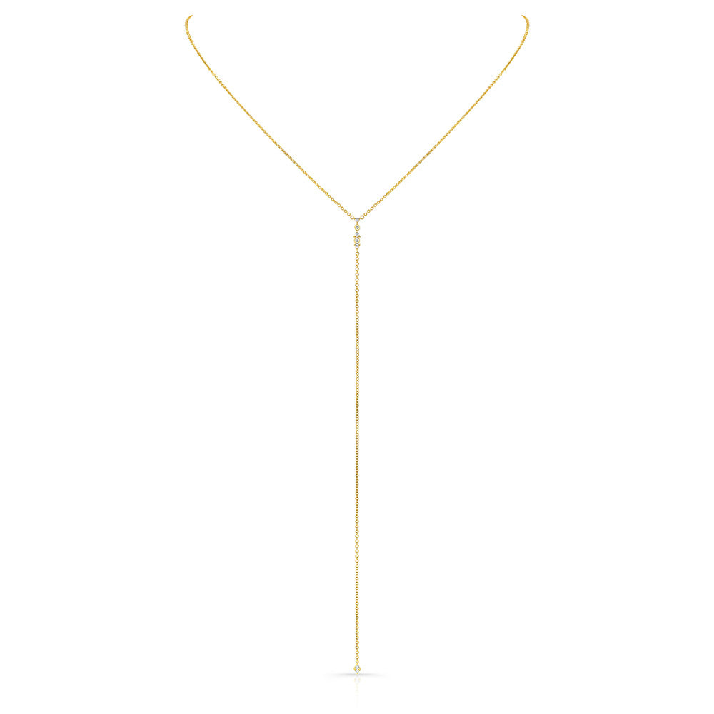 Floating Diamond Lariat Necklace