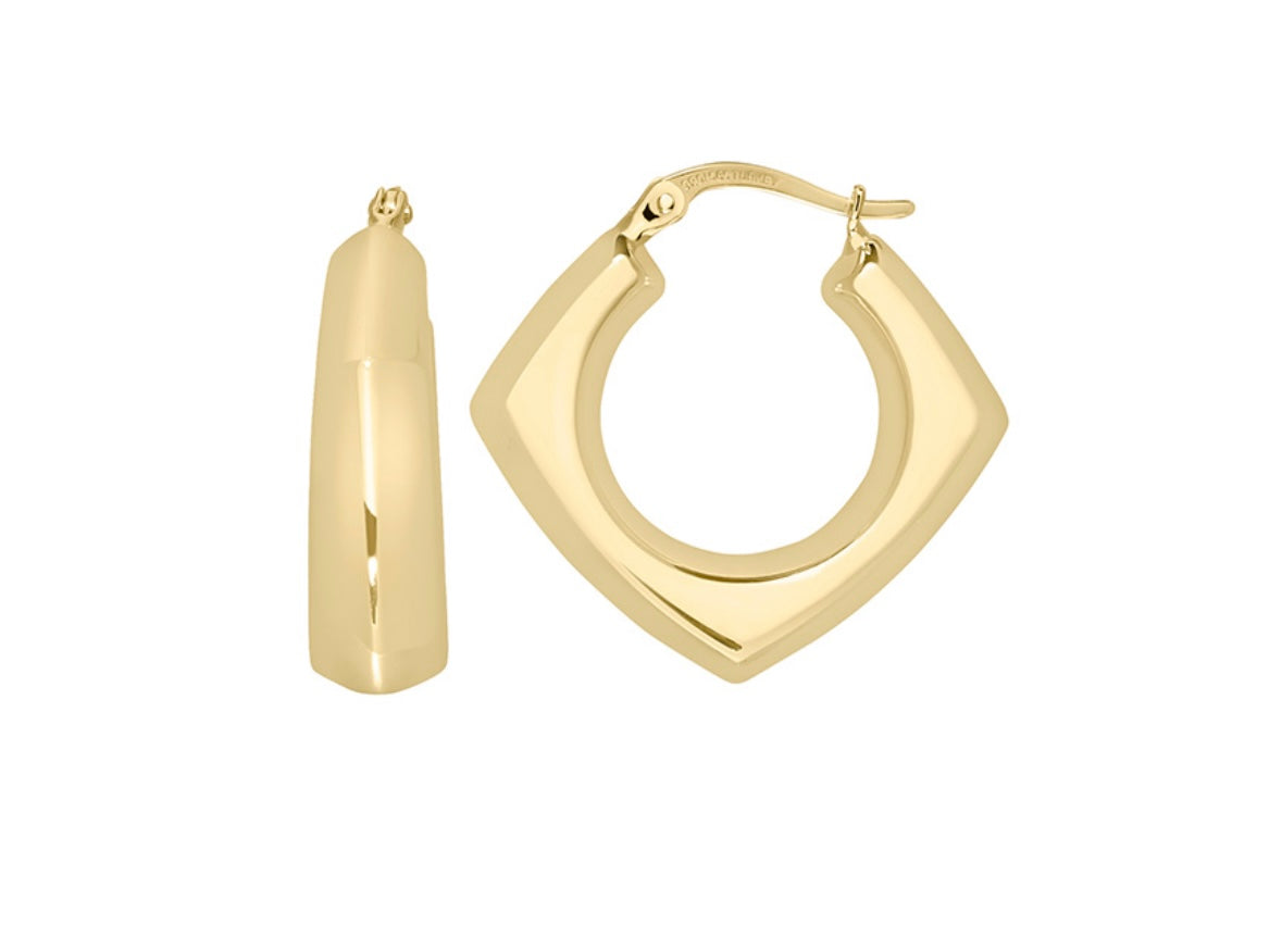Golden Hour Puffy Square Hoops
