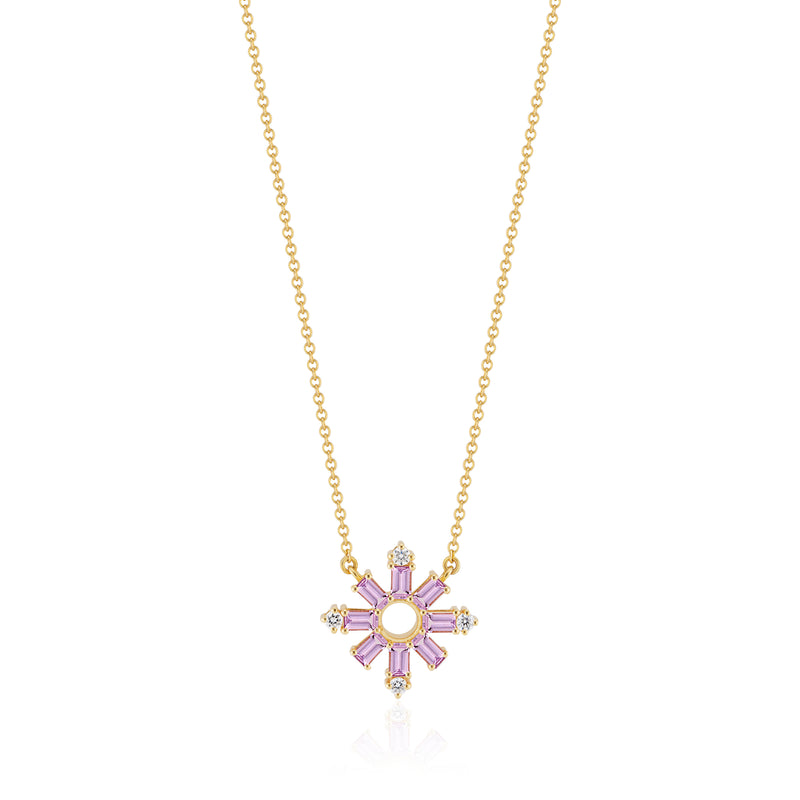 Lugano Starbust Necklace (Pink Sapphire)