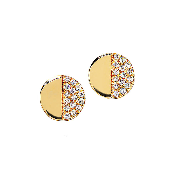 Disc Diamond Earring Studs
