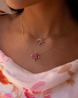 Lugano Starbust Necklace (Pink Sapphire)
